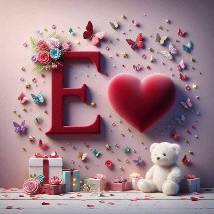 3D Floral Alphabet E Love