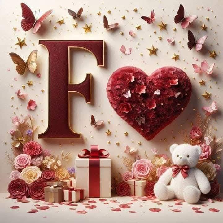 3D Floral Alphabet F Love