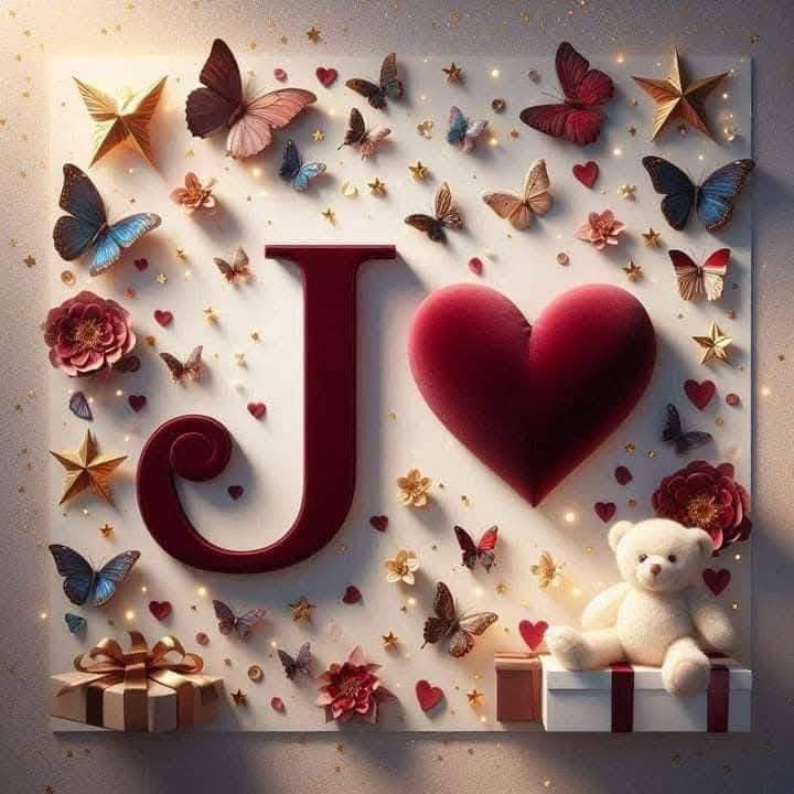 3D Floral Alphabet J Love