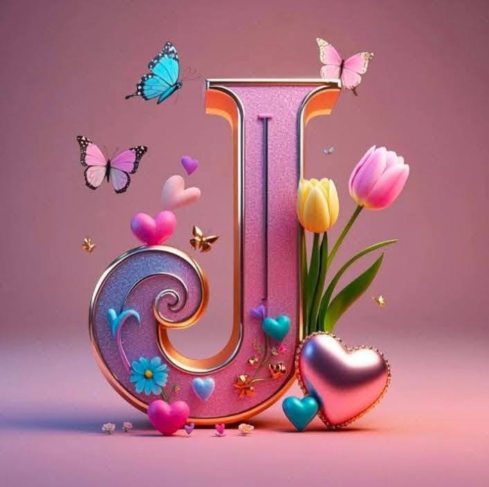 3D Floral Alphabet J