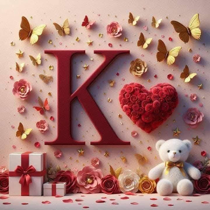 3D Floral Alphabet K