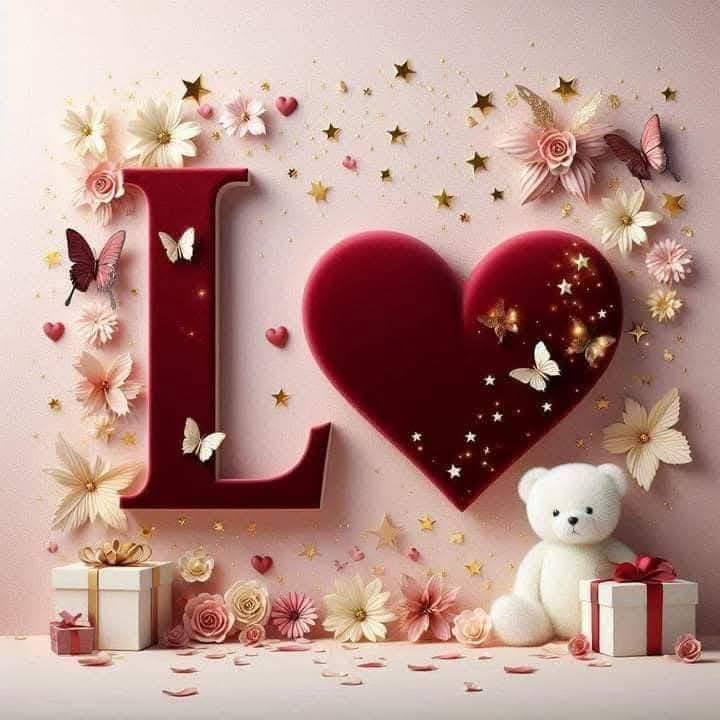3D Floral Alphabet L Love