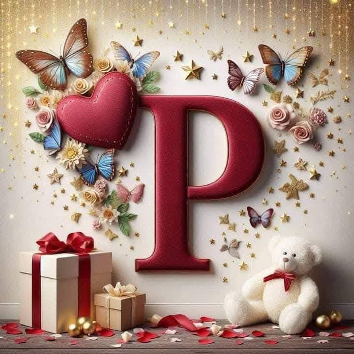 3D Floral Alphabet P Love