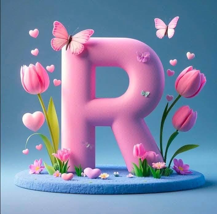 3D Floral Alphabet R