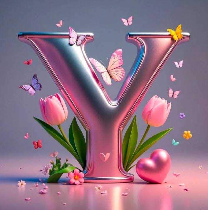 3D Floral Alphabet Y