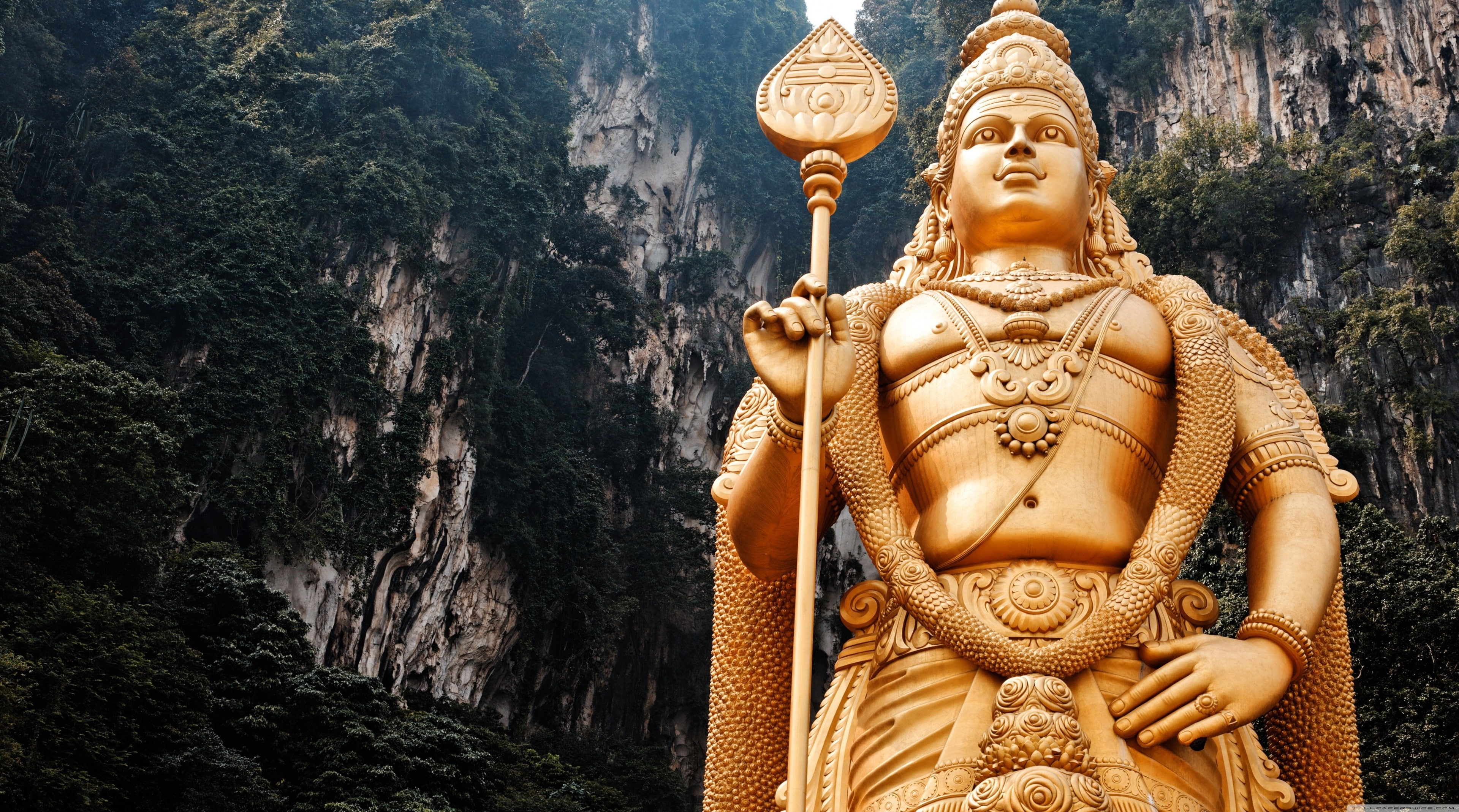 lord murugan statue 4k desktop download wallpaper