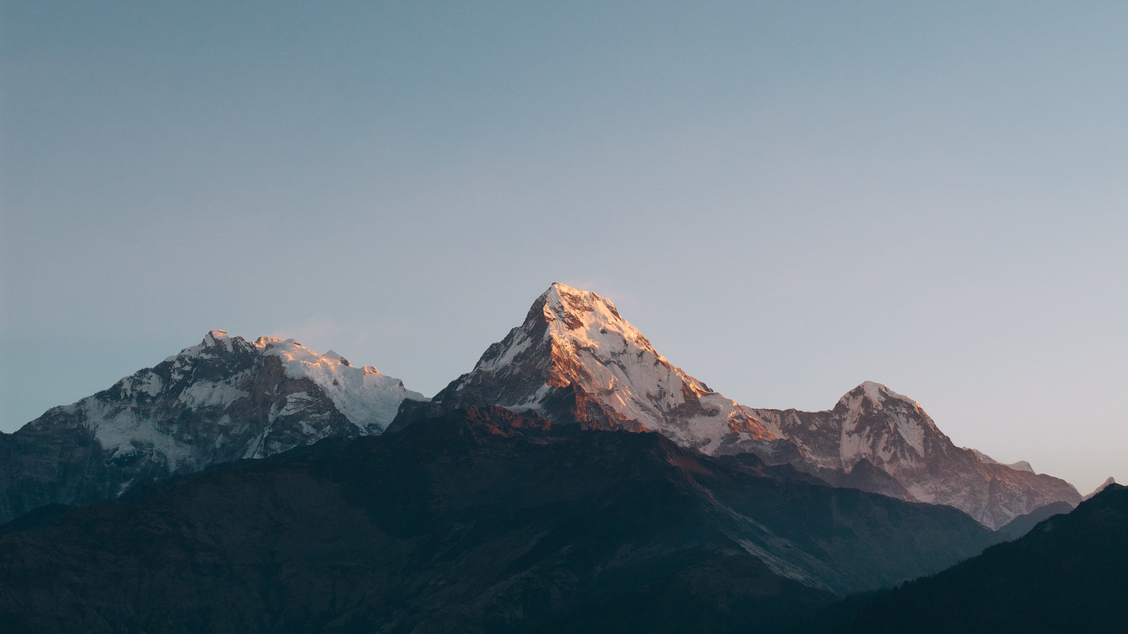 sunrise annapurna massif himalayas minimal wallpaper