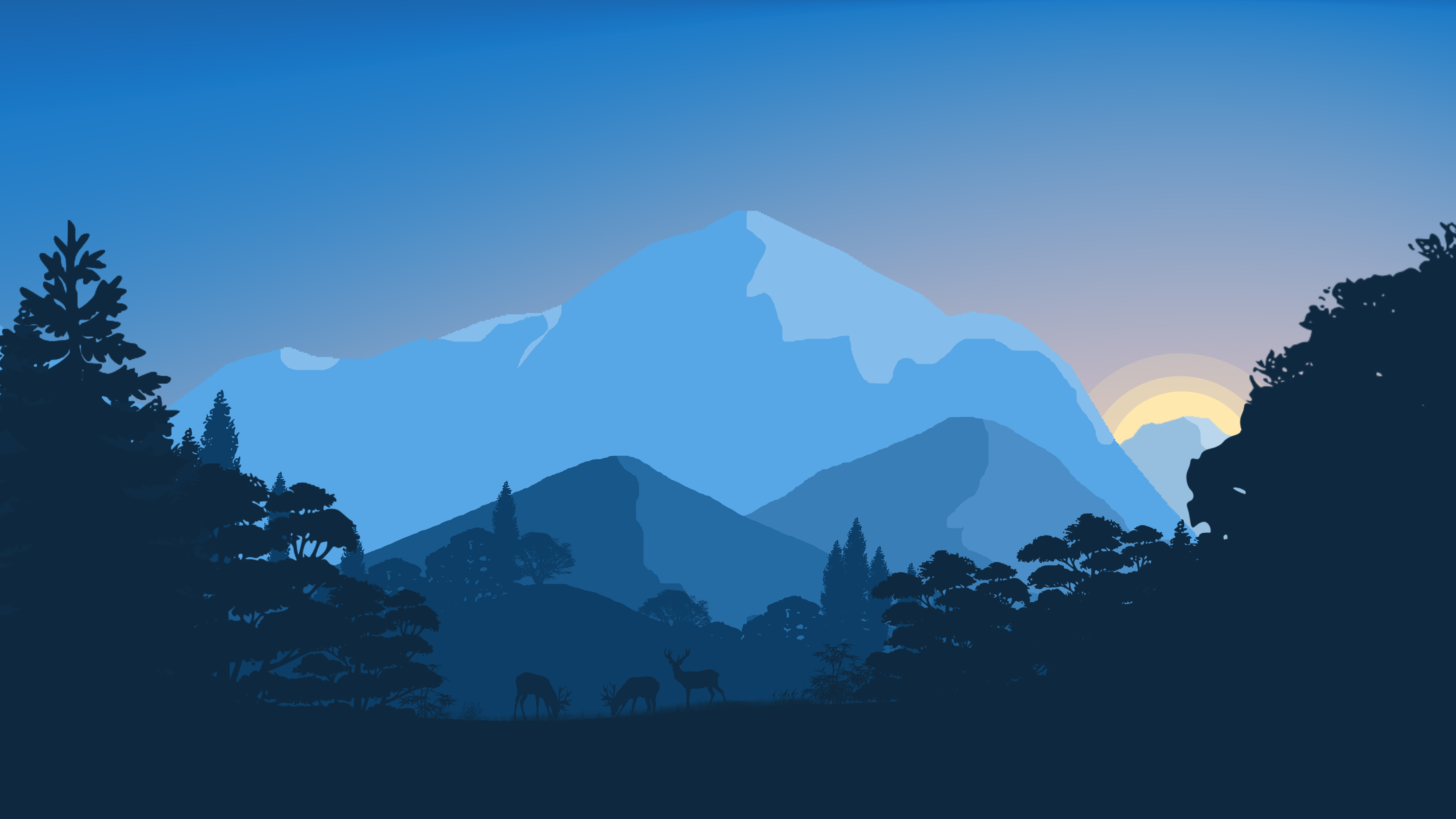 sunset 8k forest 4k wallpaper