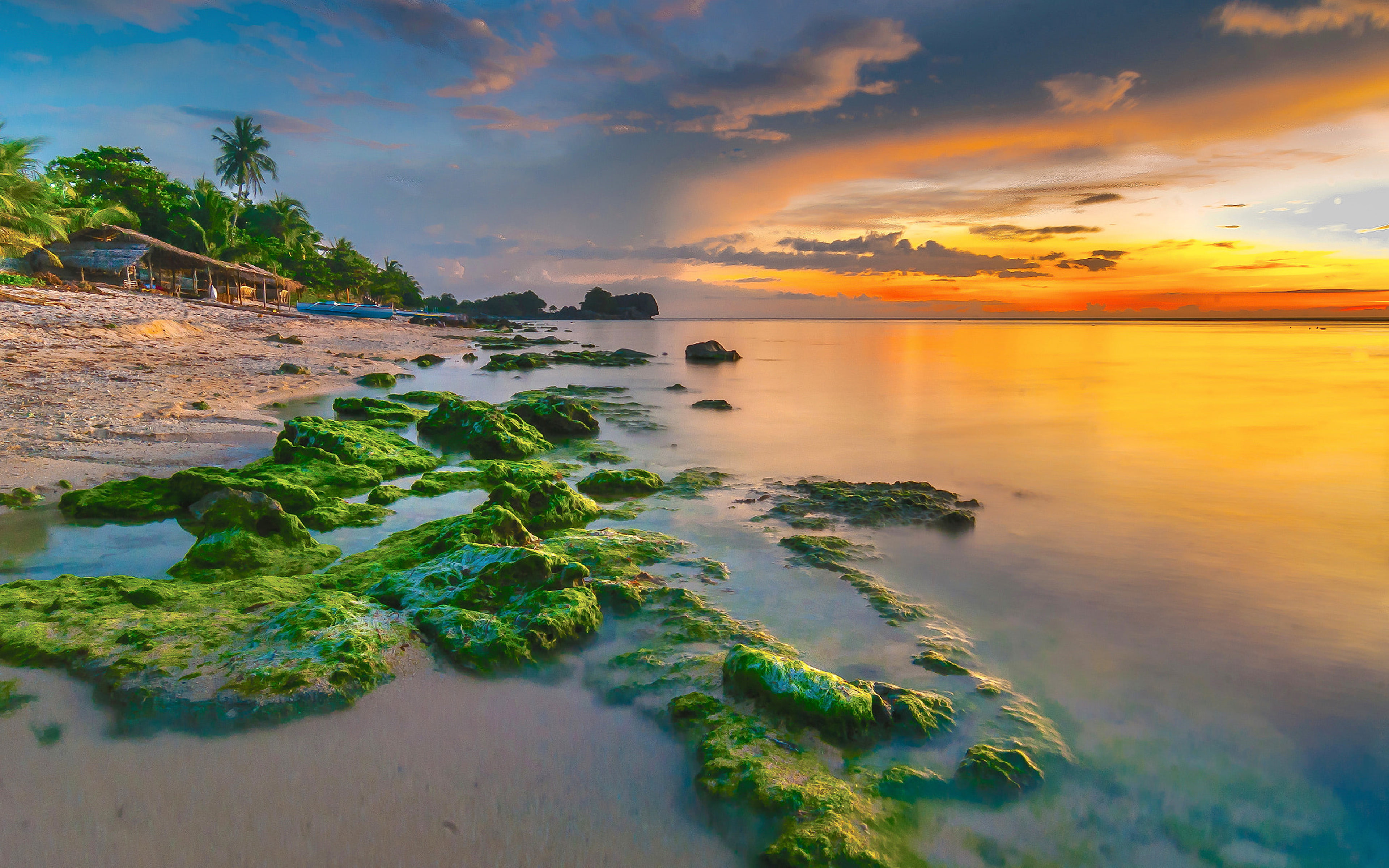 apatot beach in philippines exotic asia sunset ultra hd wallpapers for desktop mobile phones and laptop 3840×2400 wallpaper