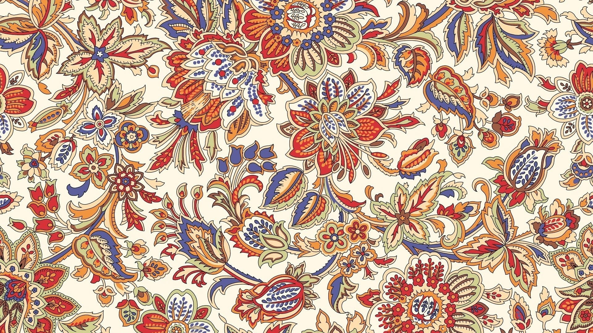 colorful digital art flowers leaves wallpaper
