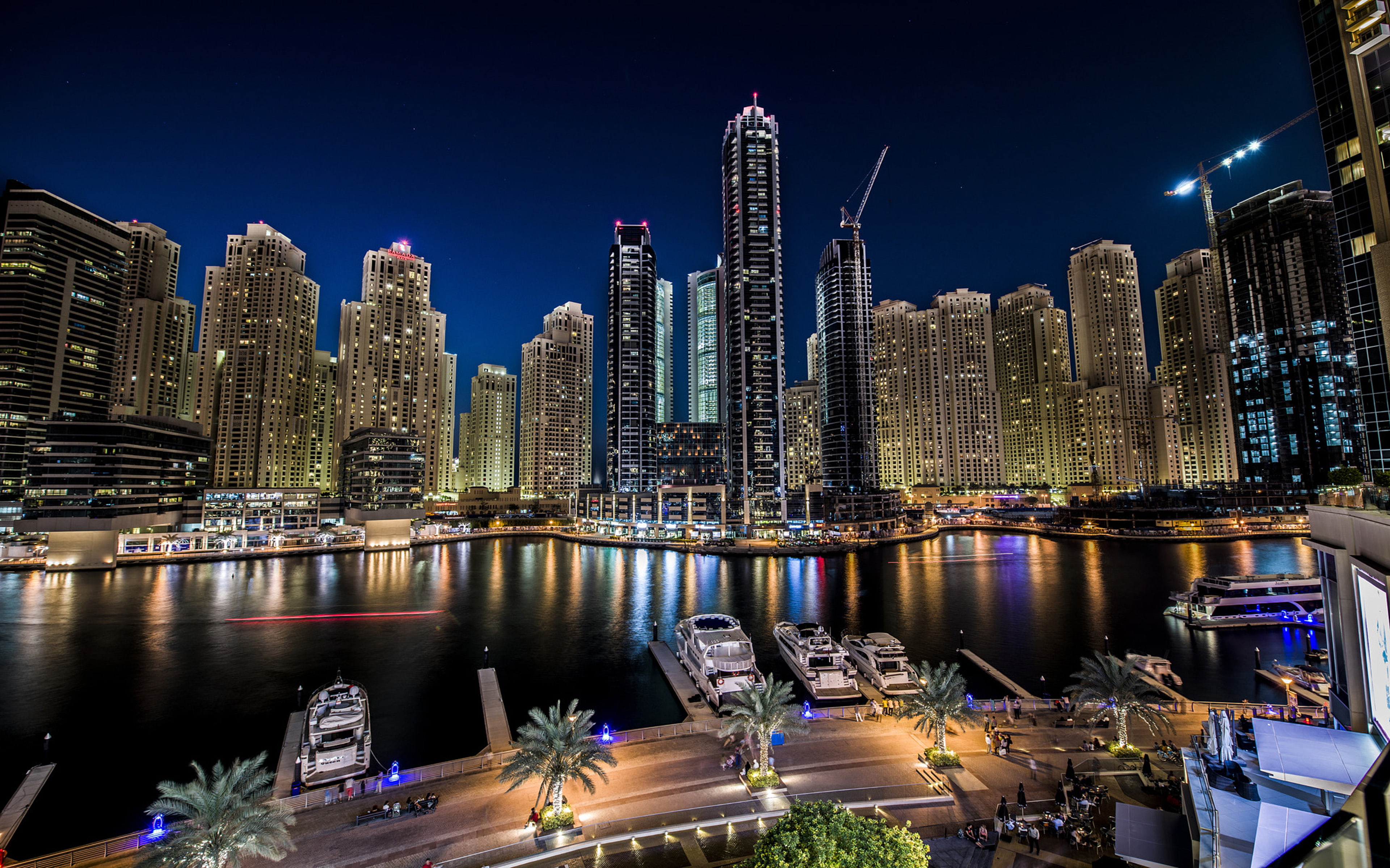 dubai marina night light city landscape united arab emirates ultra hd wallpaper for desktop mobile phones and laptops 3840×2400 wallpaper 303035098fb6ce03988f37a67b56e458