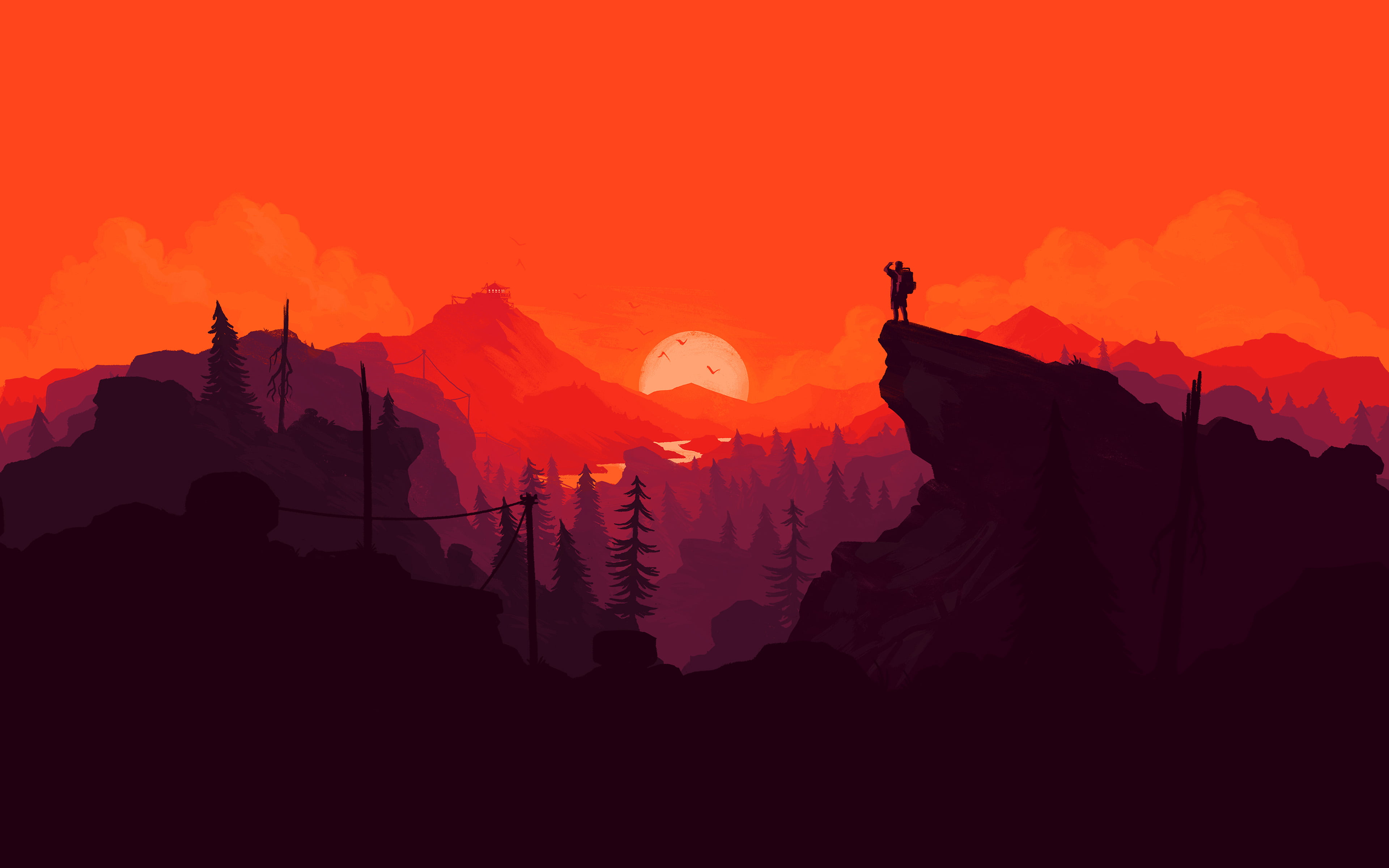 Illustration landscape digital art mountains wallpaper