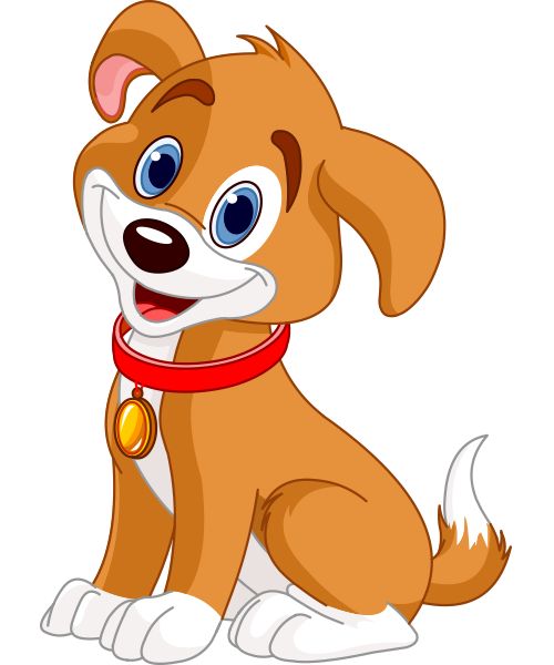 Cute Doggy Cartoon Animal Image White Background