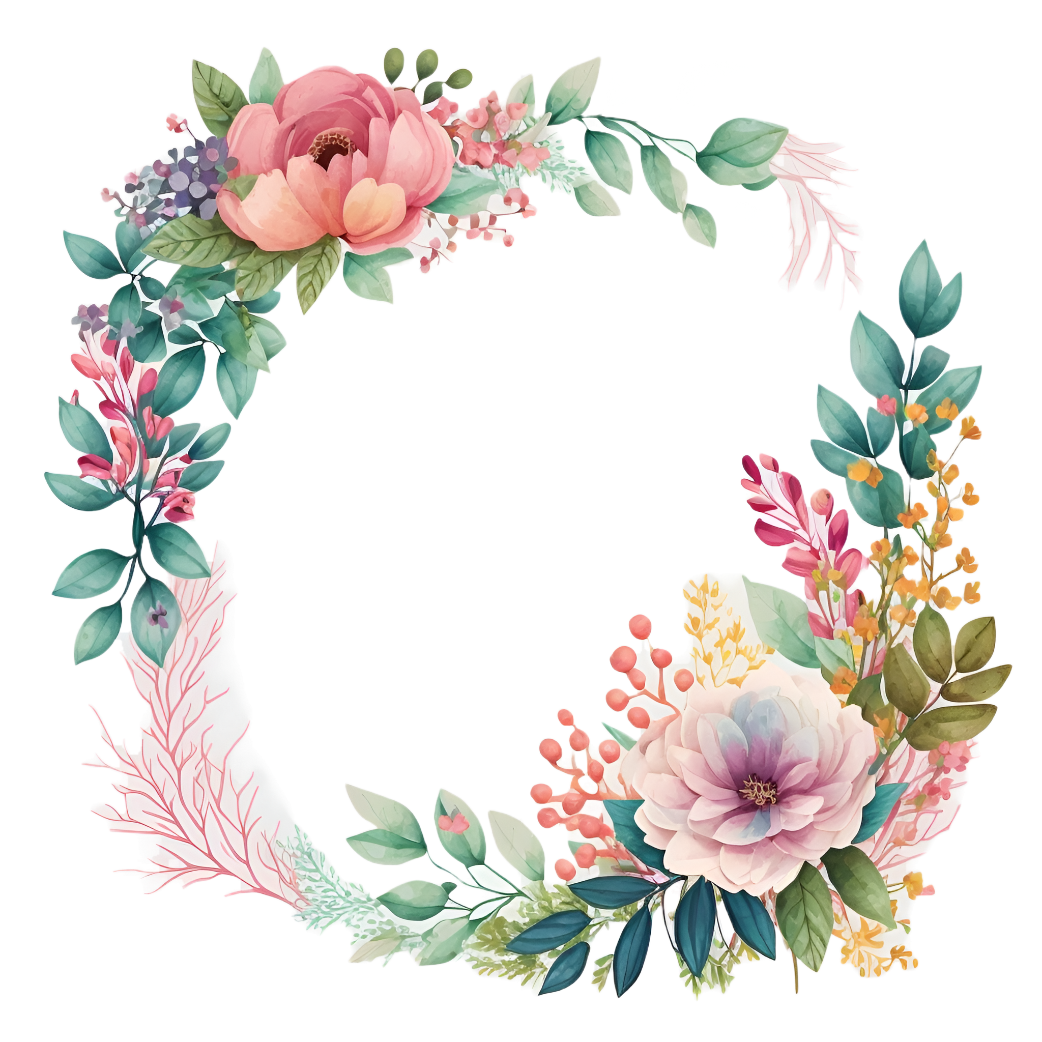 Floral Frame Graphics Elemet (19)