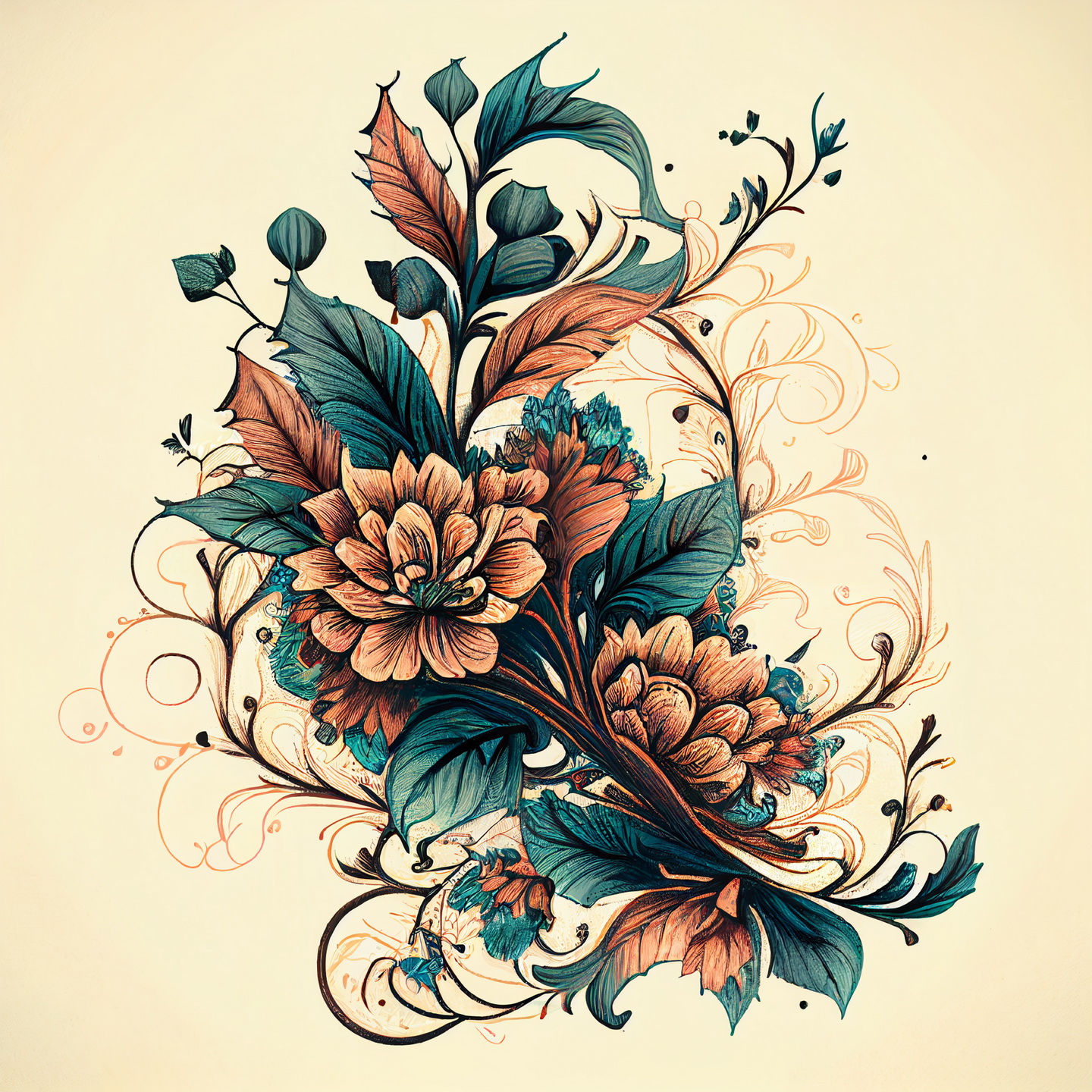 Floral Frame Graphics Elemet (58)