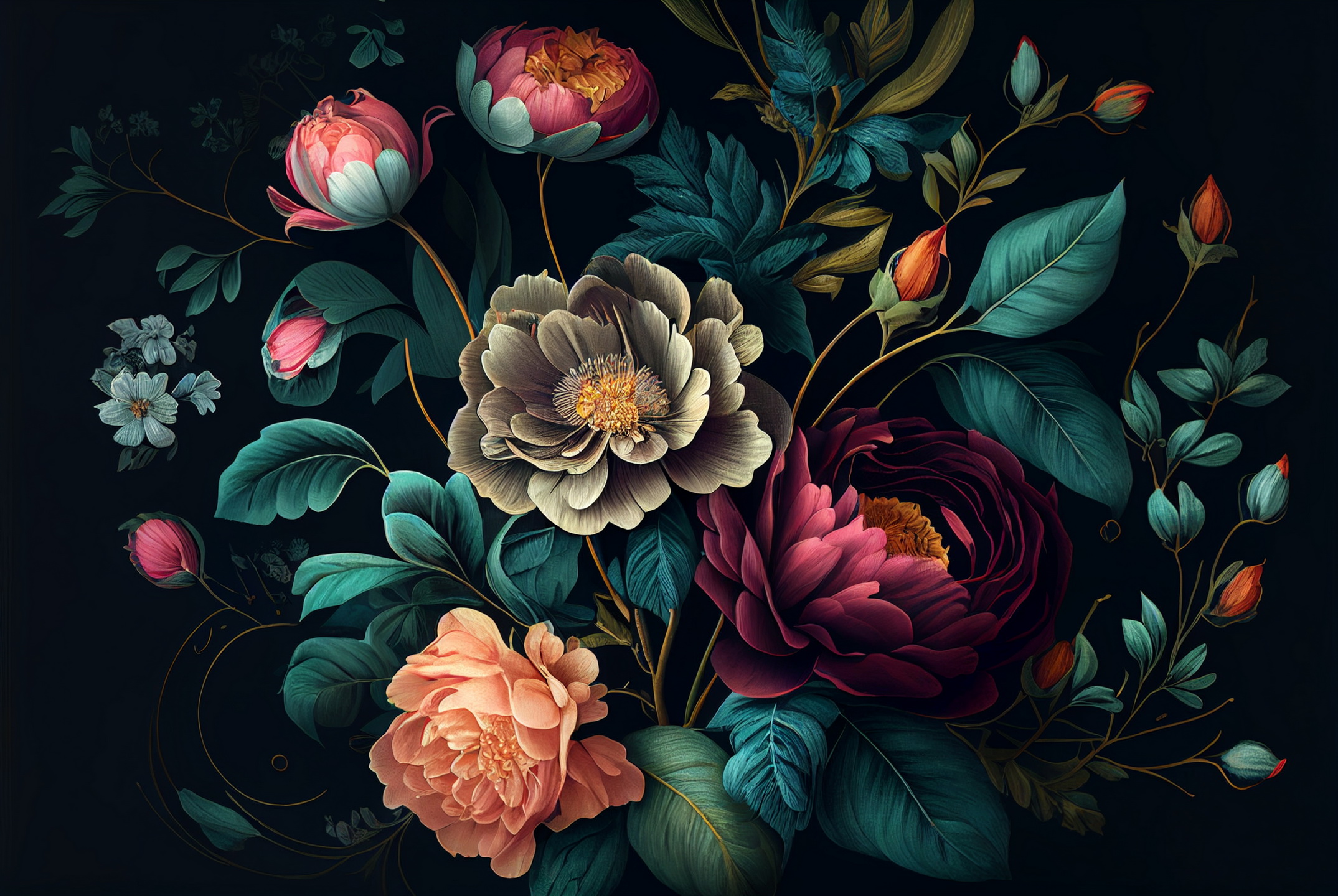 Floral Frame Graphics Elemet (103)