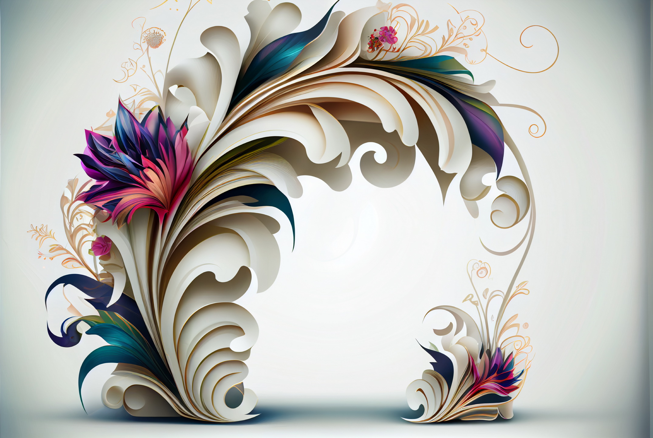 Floral Frame Graphics Elemet (198)