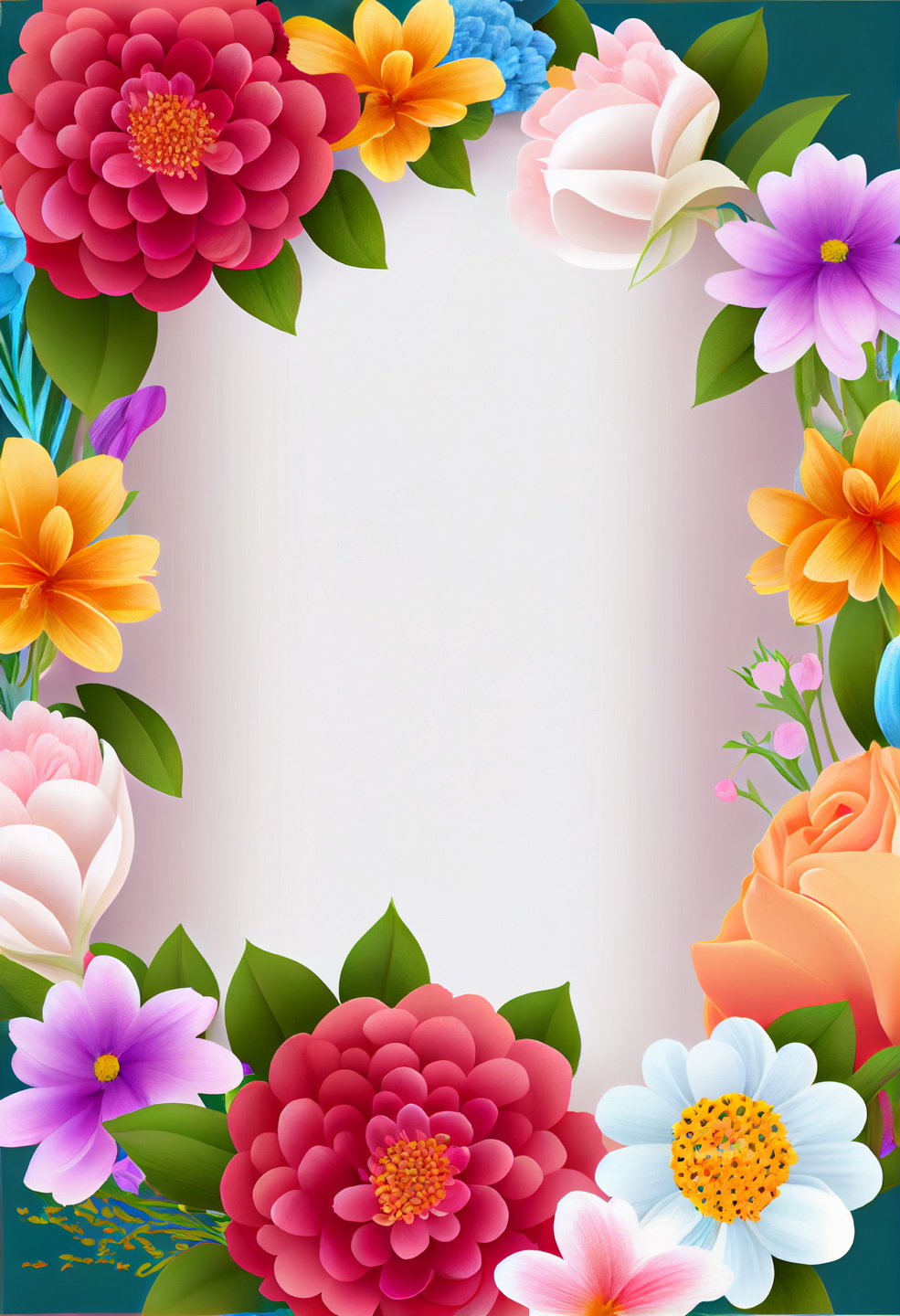 Floral Frame Graphics Elemet (210)