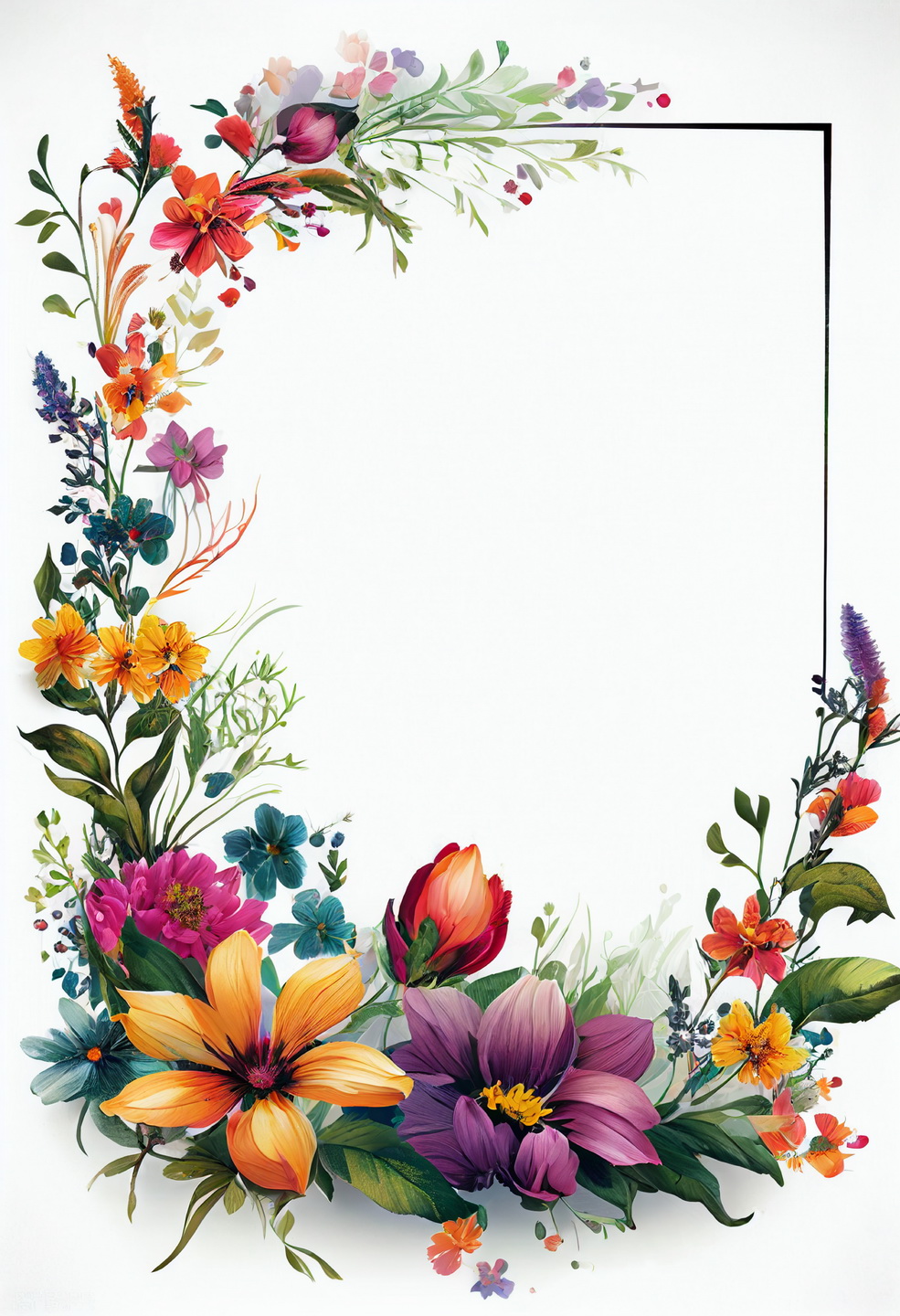 Floral Frame Graphics Elemet (211)