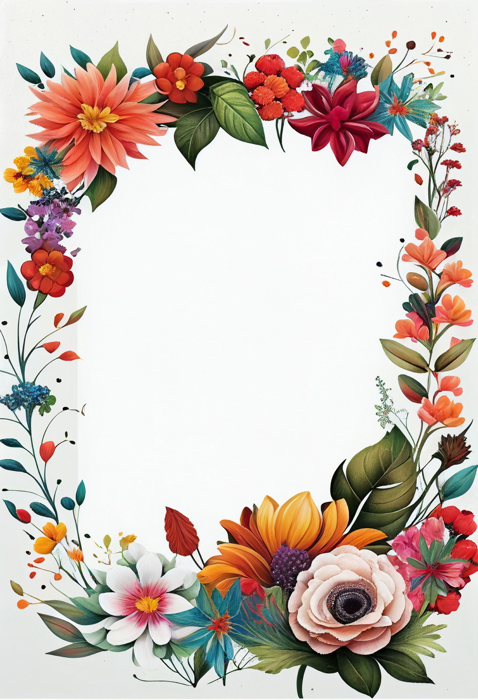 Floral Frame Graphics Elemet (214)