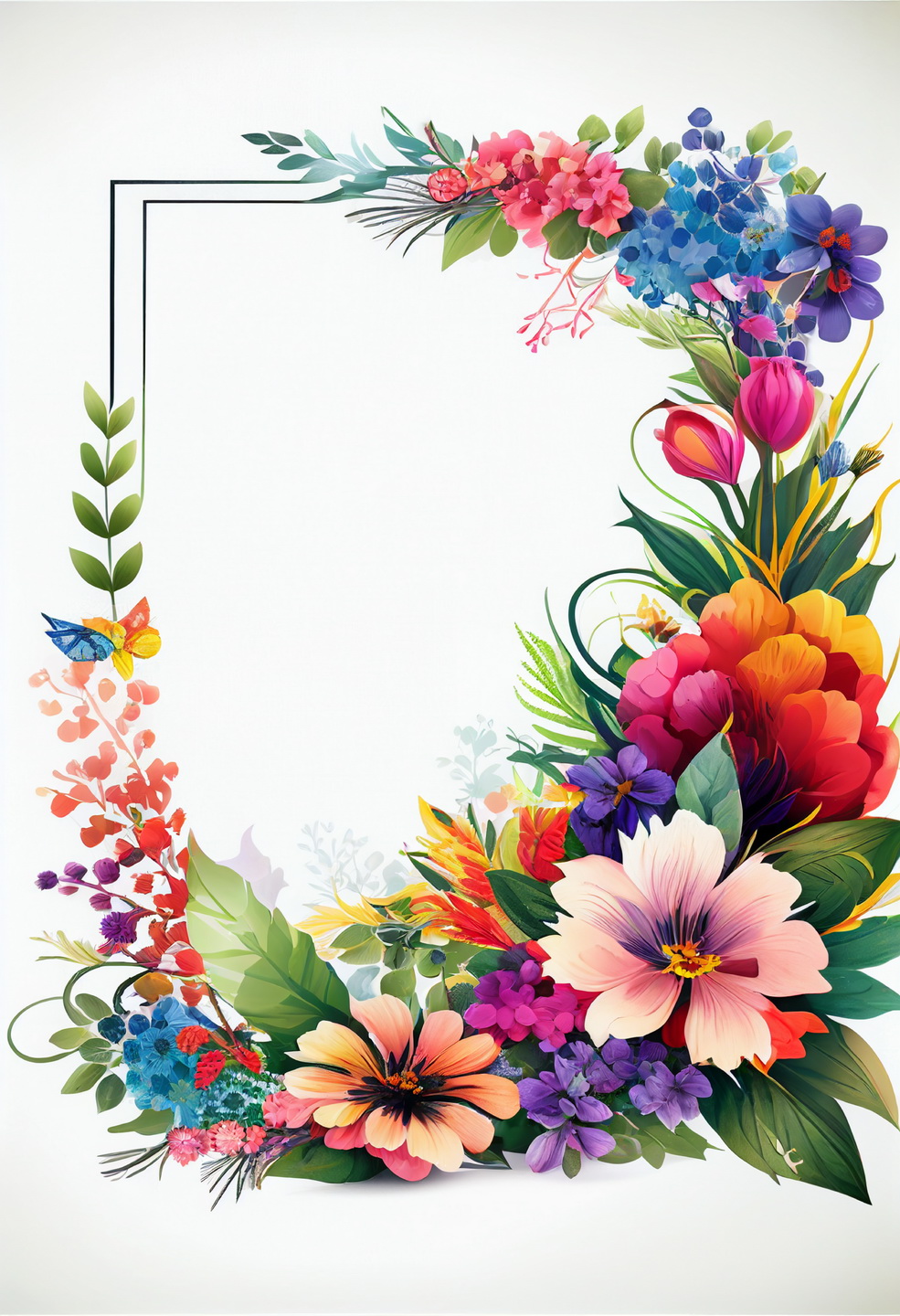 Floral Frame Graphics Elemet (215)