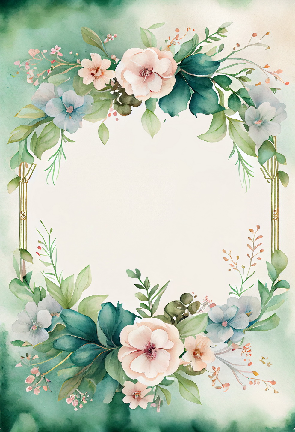 Floral Frame Graphics Elemet (216)