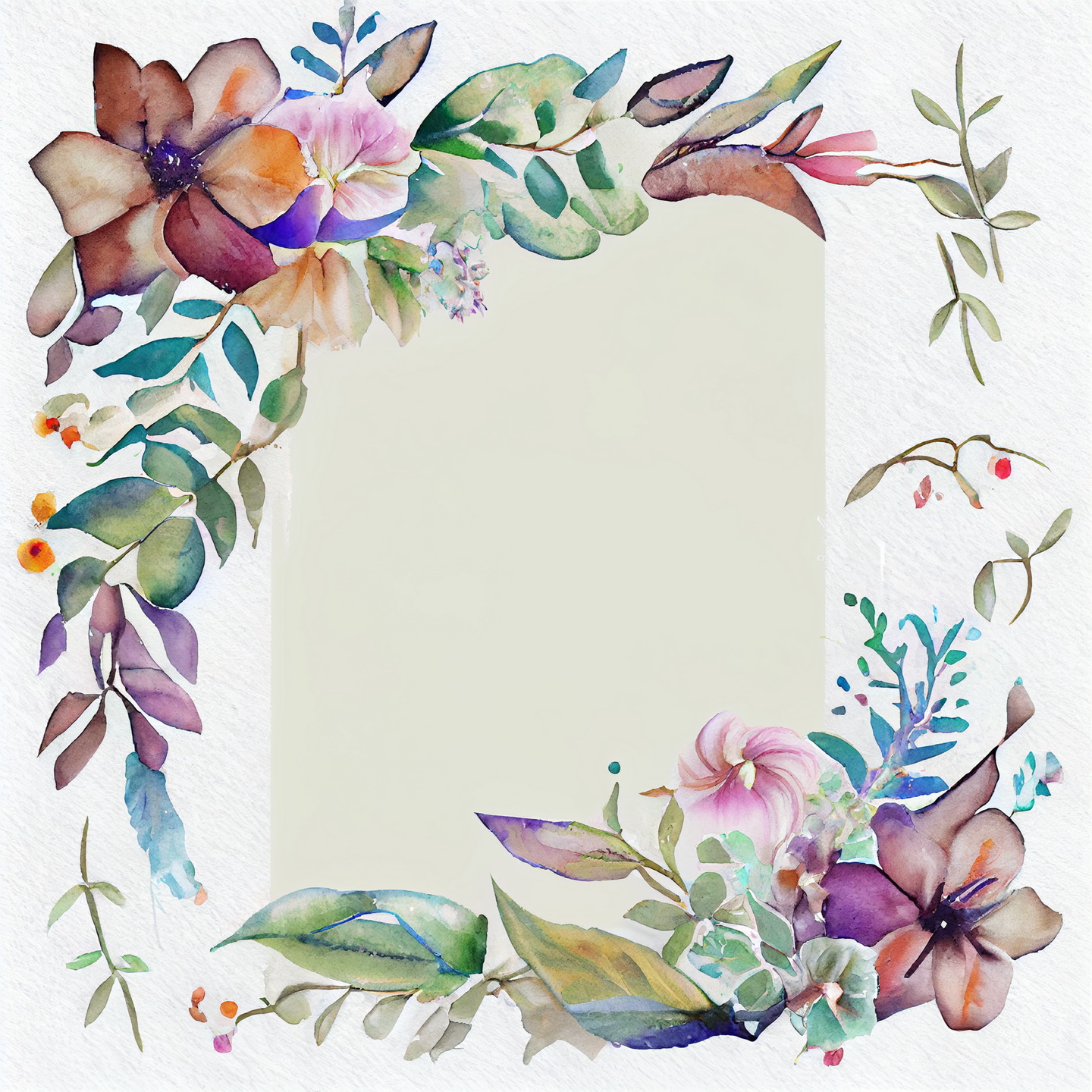 Floral Frame Graphics Elemet (218)