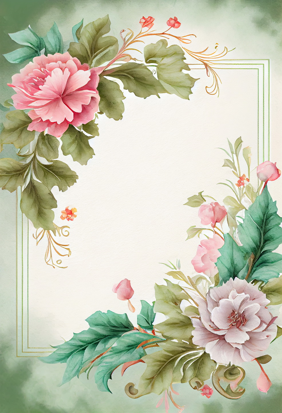 Floral Frame Graphics Elemet (219)