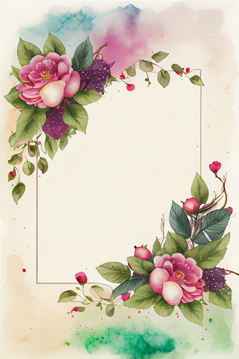Floral Frame Graphics Elemet (220)