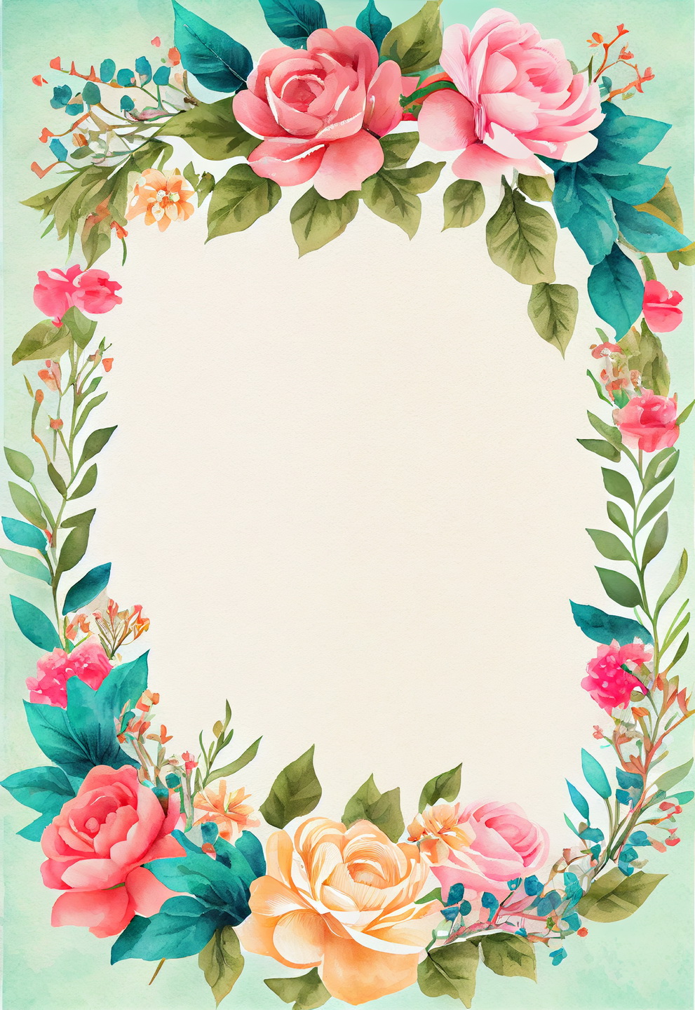 Floral Frame Graphics Elemet (221)