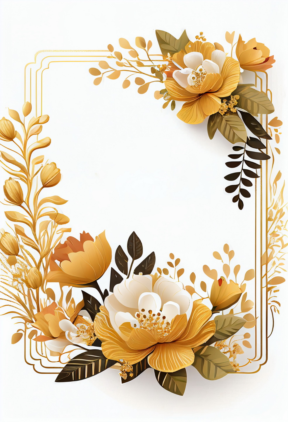 Floral Frame Graphics Elemet (223)