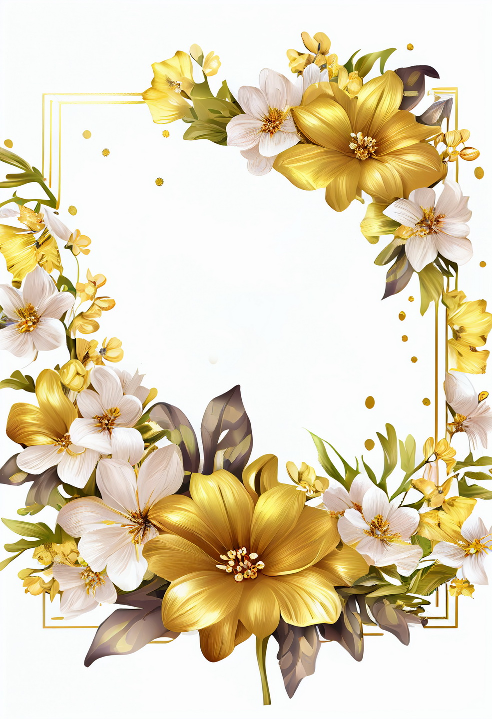 Floral Frame Graphics Elemet (225)