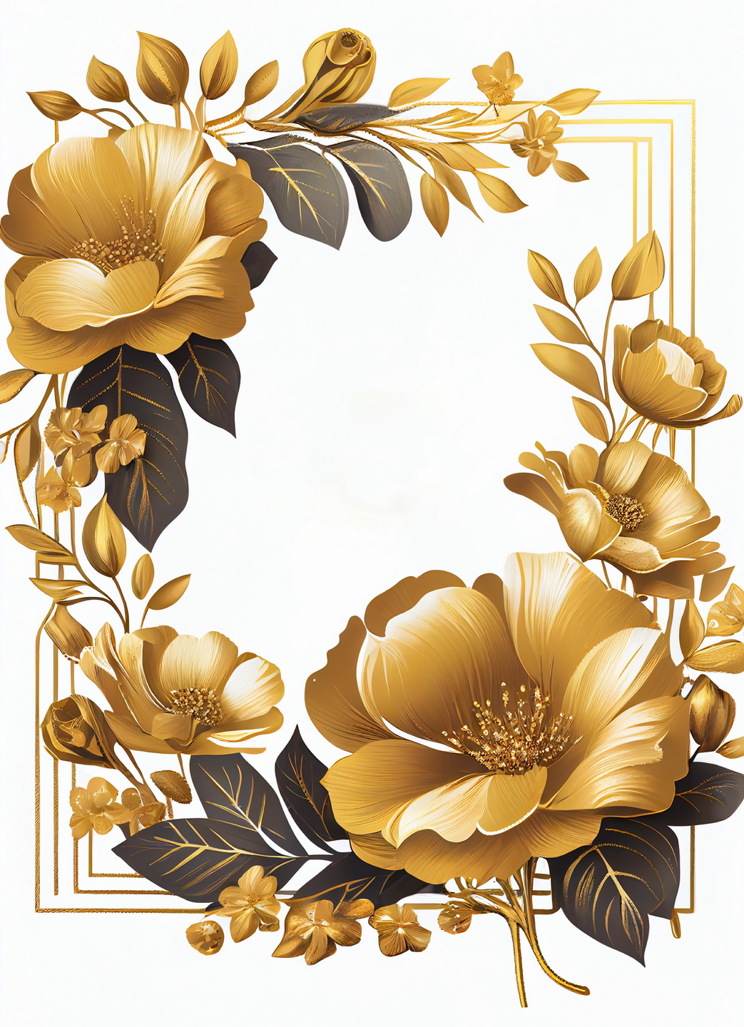 Floral Frame Graphics Elemet (231)
