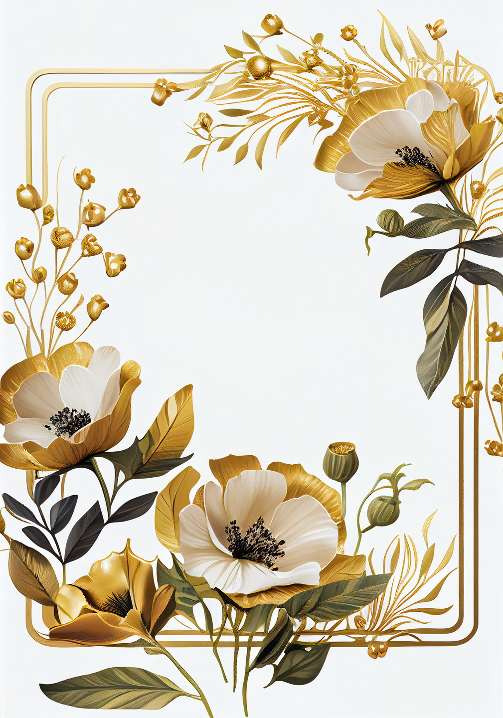 Floral Frame Graphics Elemet (235)
