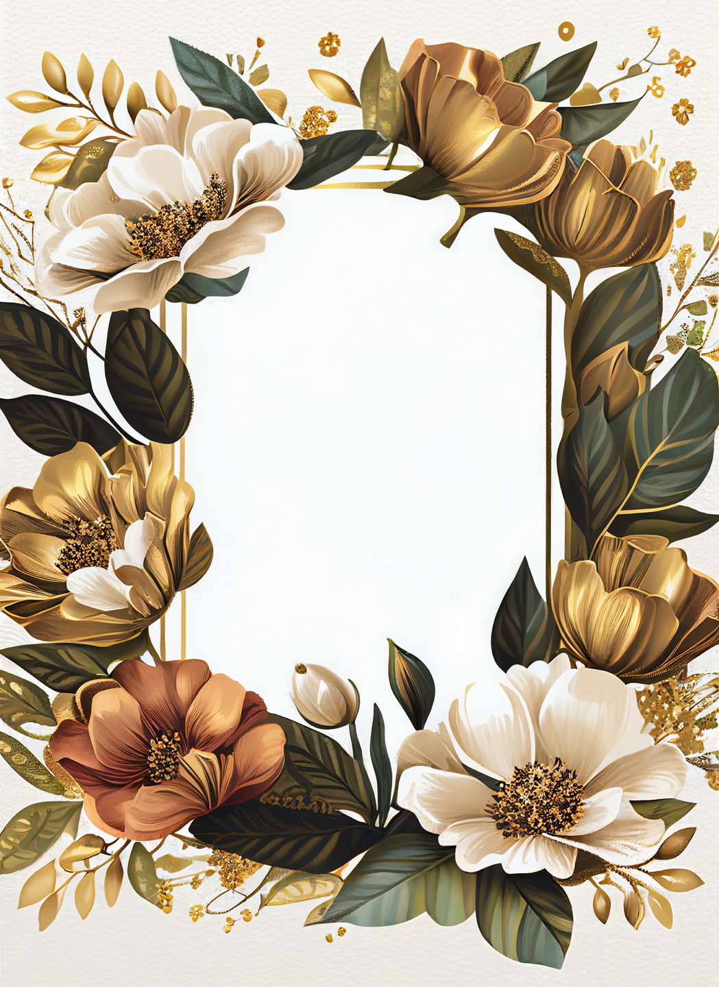 Floral Frame Graphics Elemet (238)