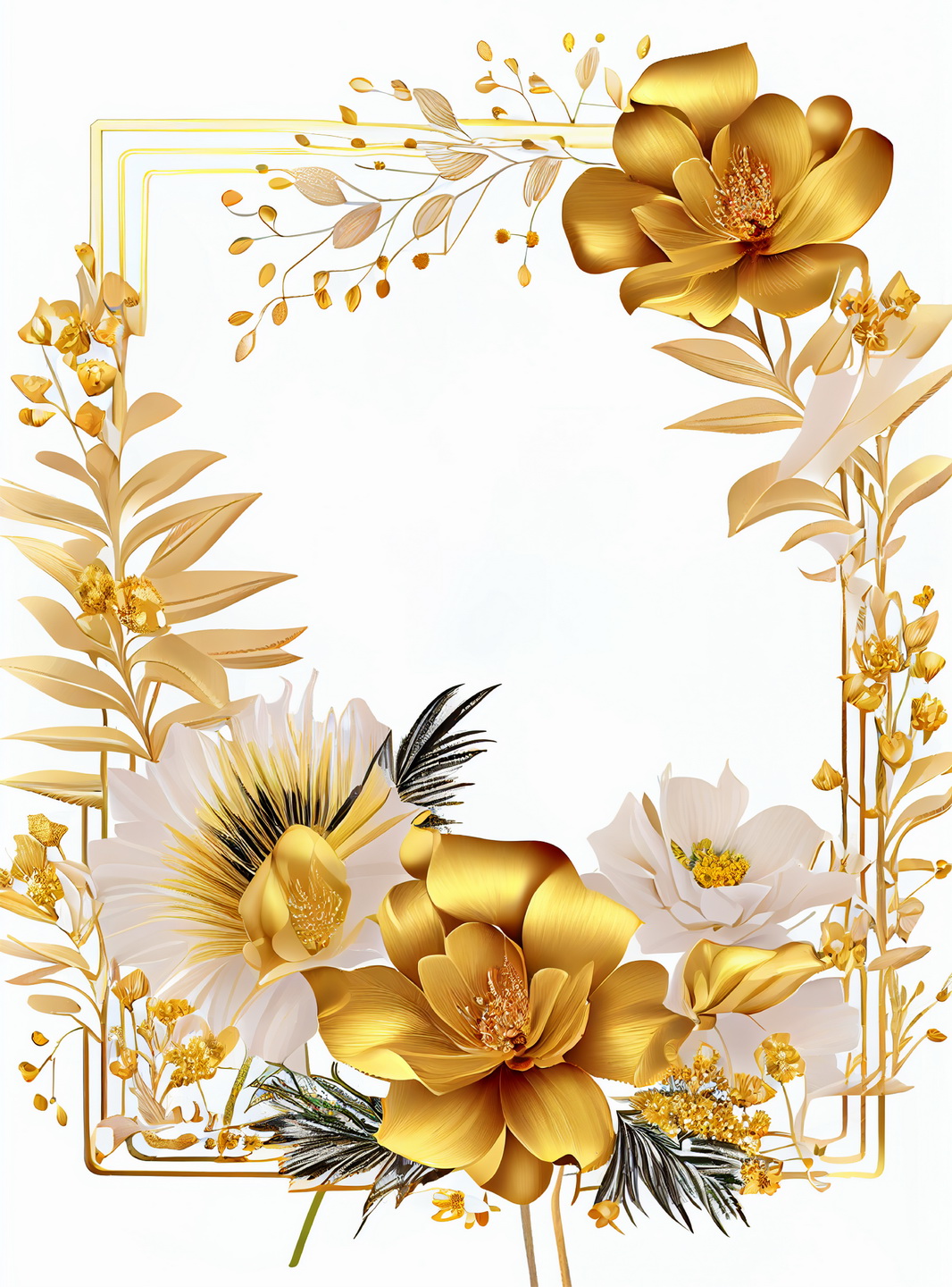 Floral Frame Graphics Elemet (241)