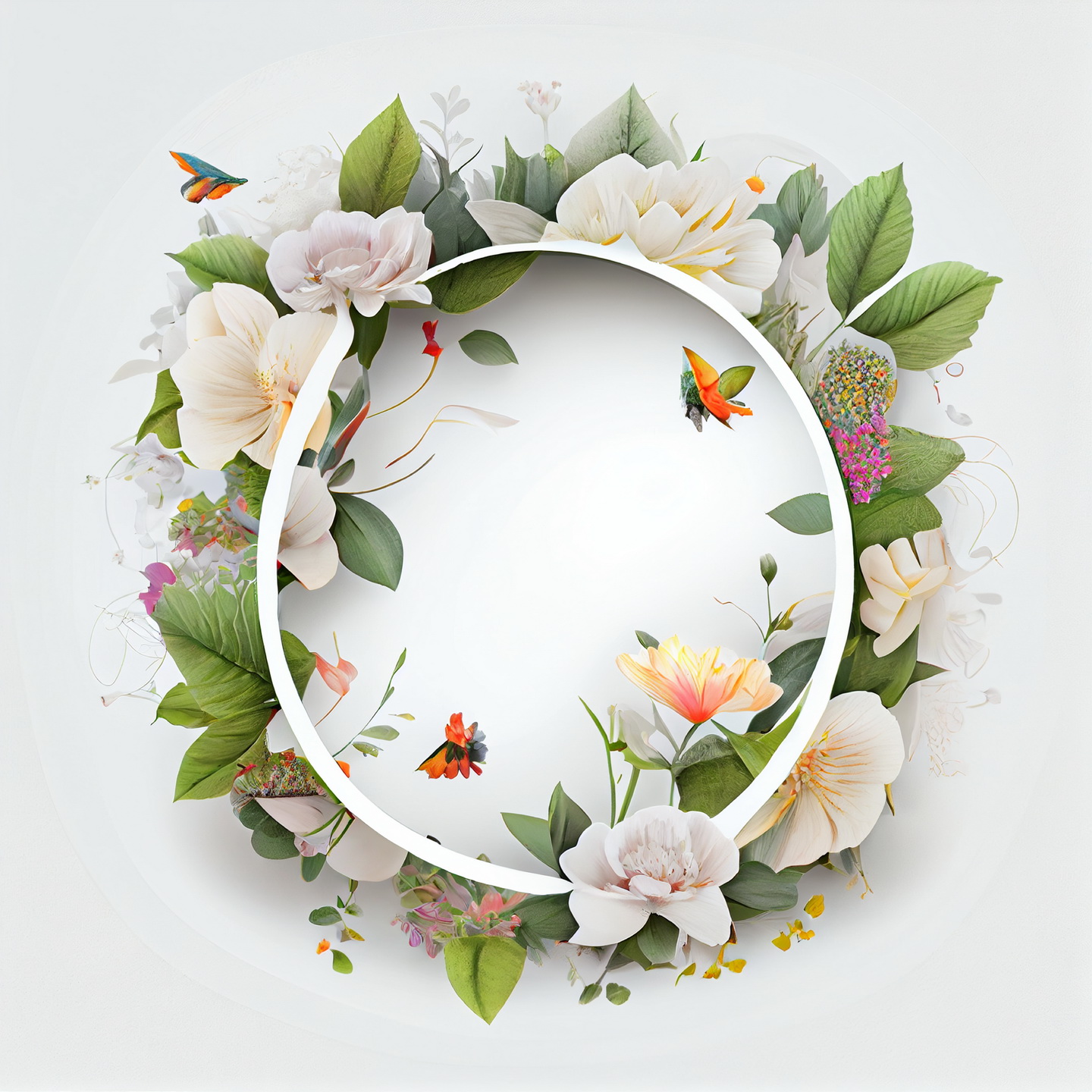 Floral Frame Graphics Elemet (244)