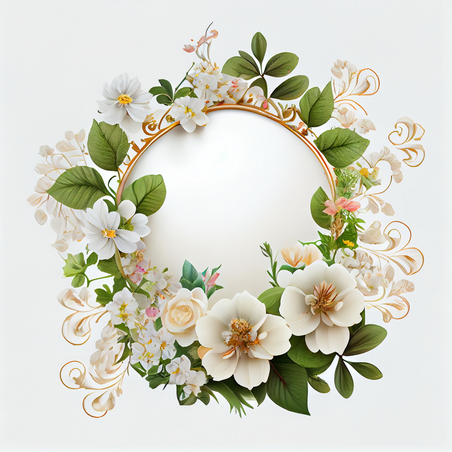 Floral Frame Graphics Elemet (245)