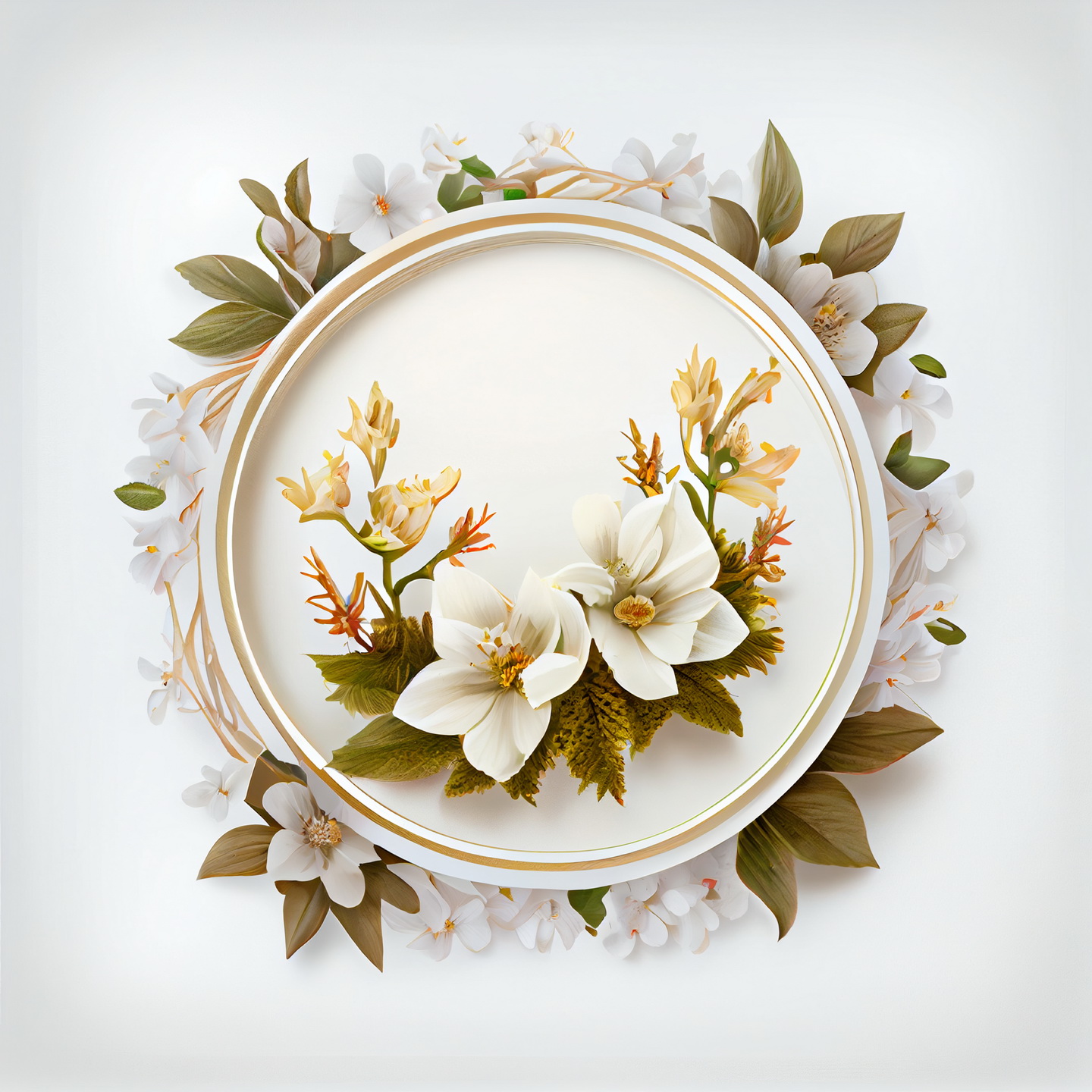 Floral Frame Graphics Elemet (249)