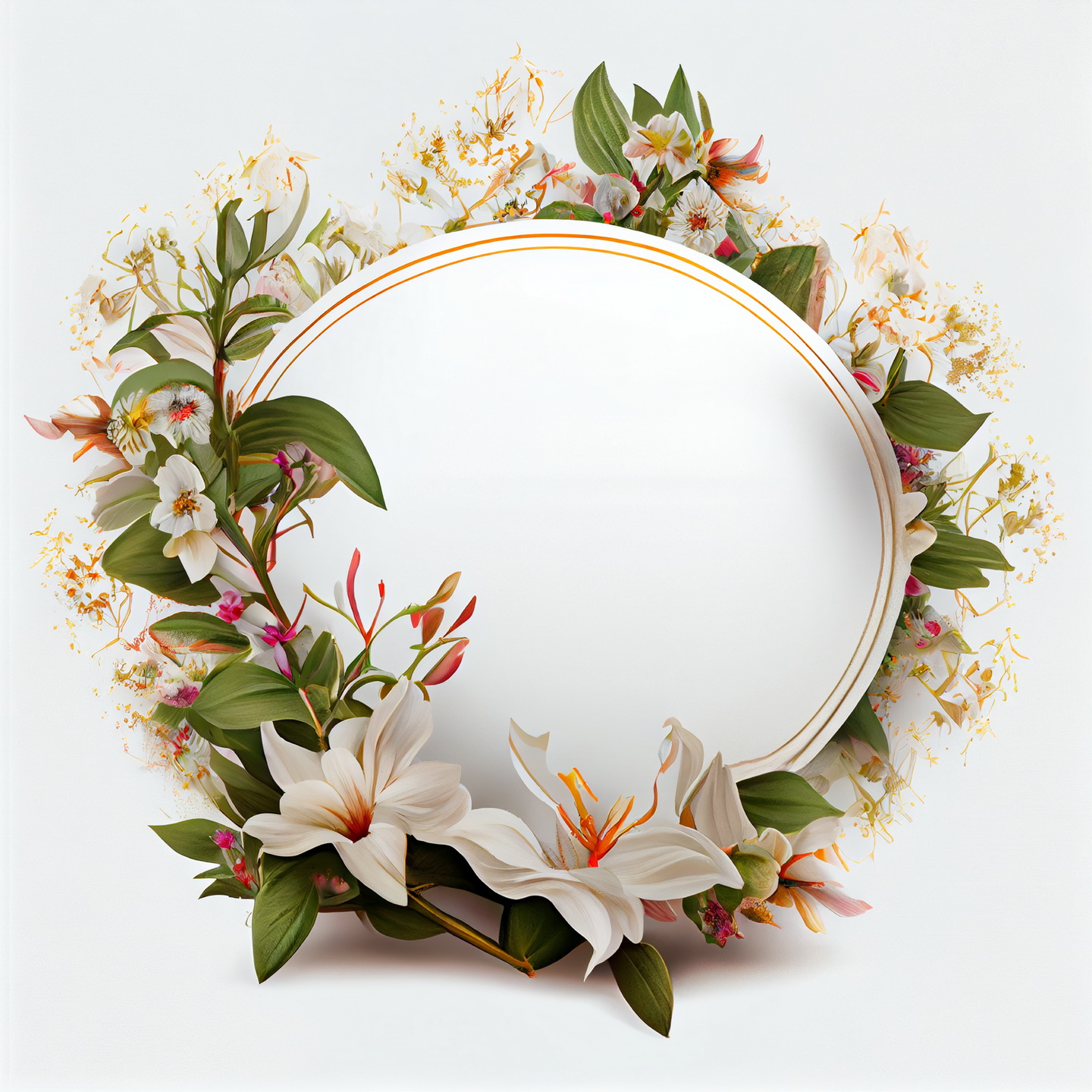Floral Frame Graphics Elemet (251)