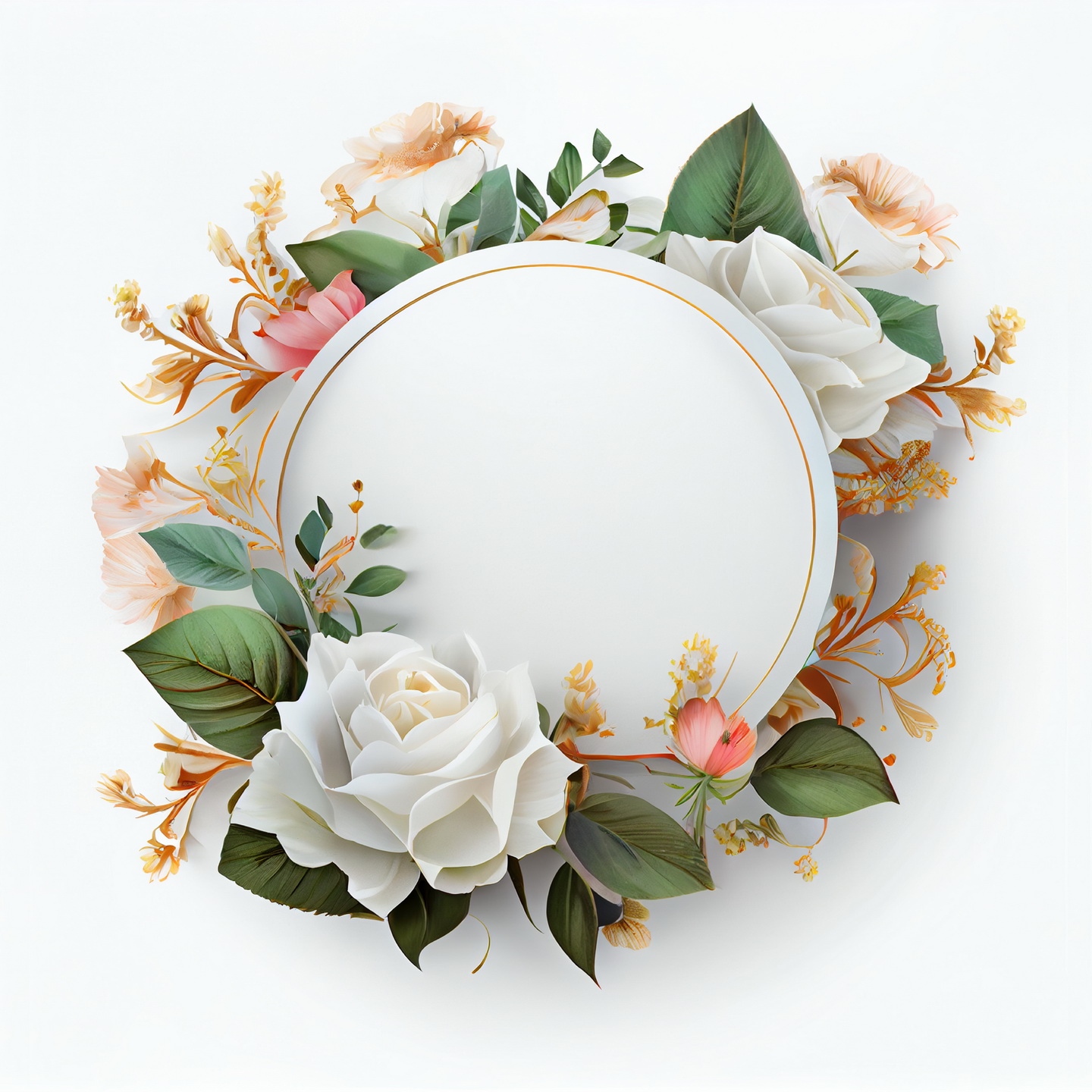 Floral Frame Graphics Elemet (252)