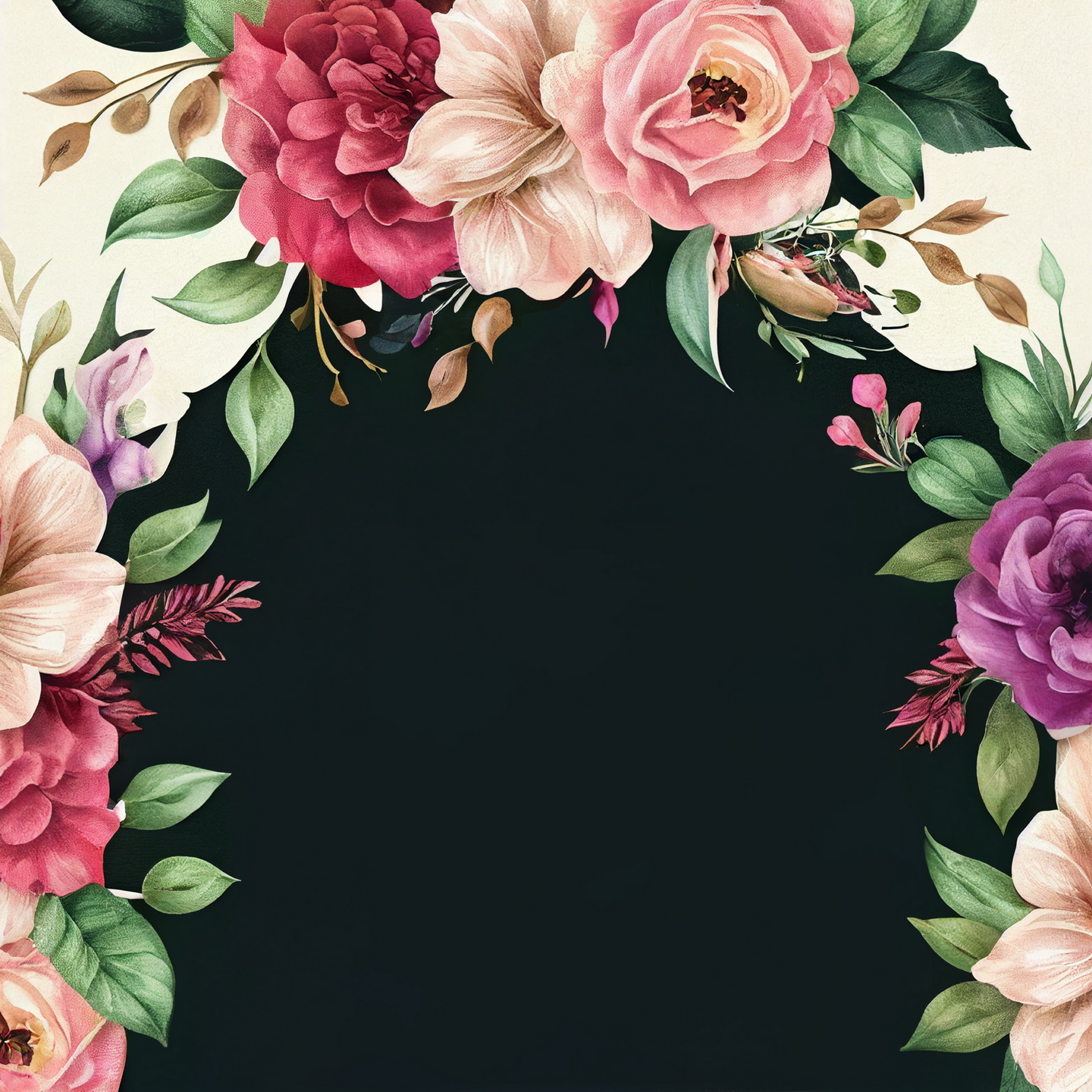 Floral Frame Graphics Elemet (255)