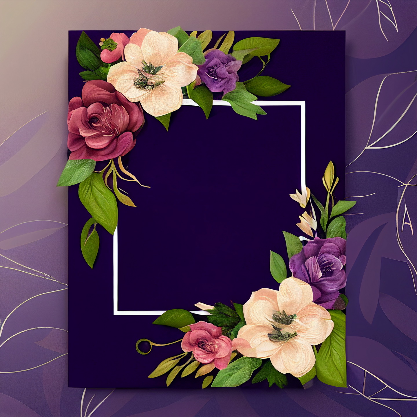 Floral Frame Graphics Elemet (257)