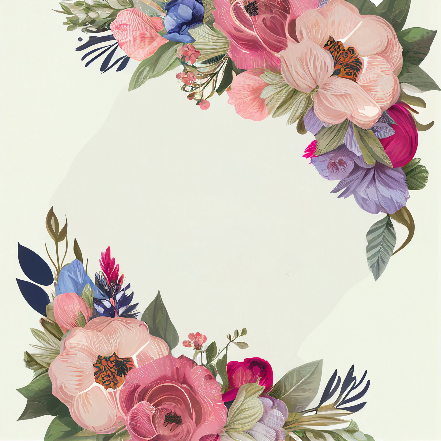 Floral Frame Graphics Elemet (258)