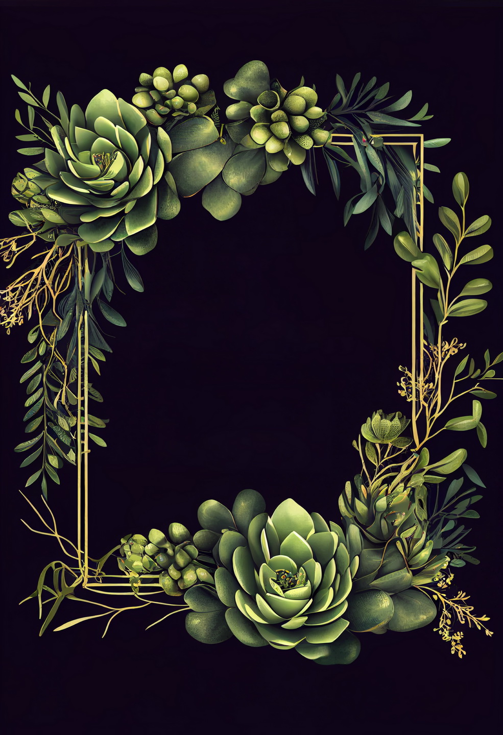 Floral Frame Graphics Elemet (259)