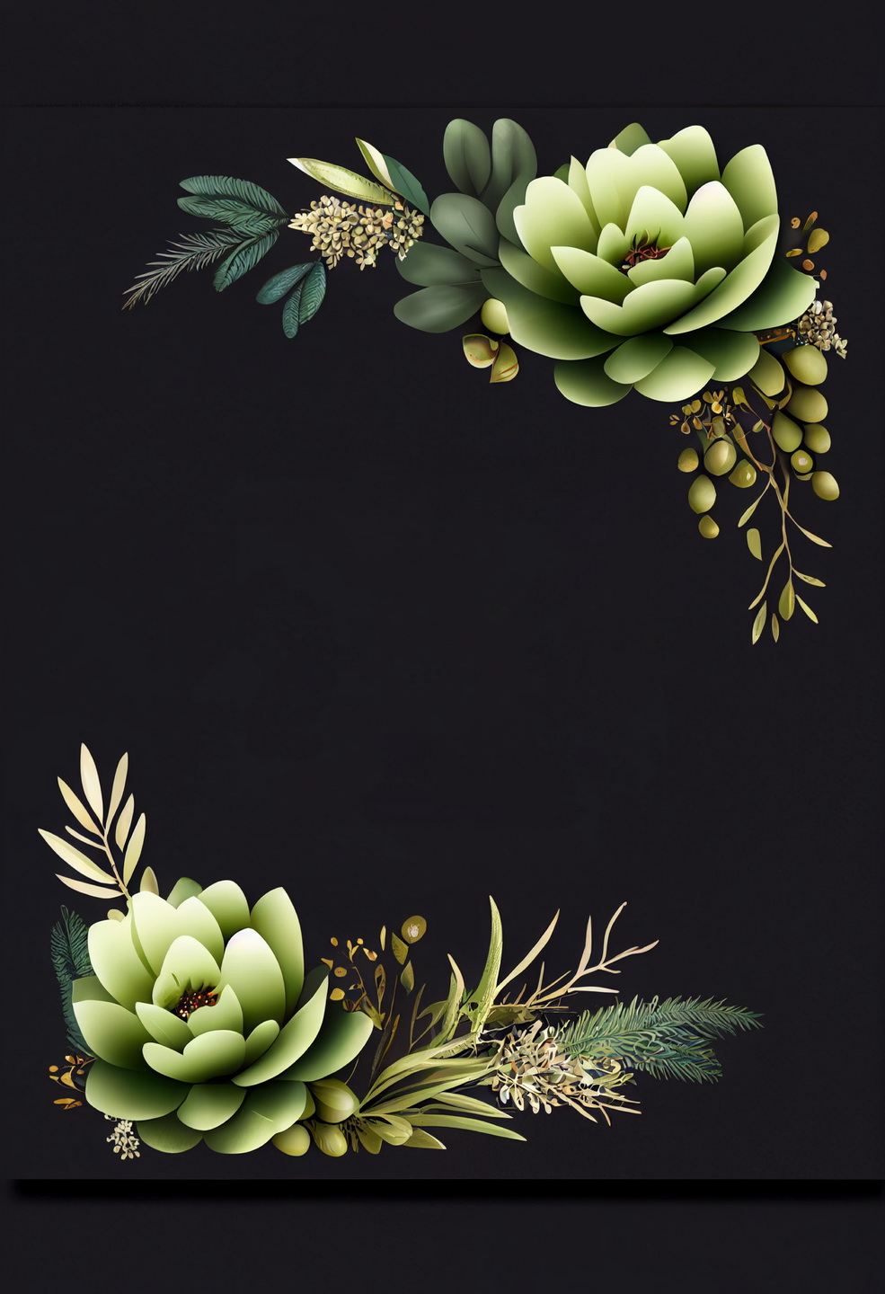 Floral Frame Graphics Elemet (260)