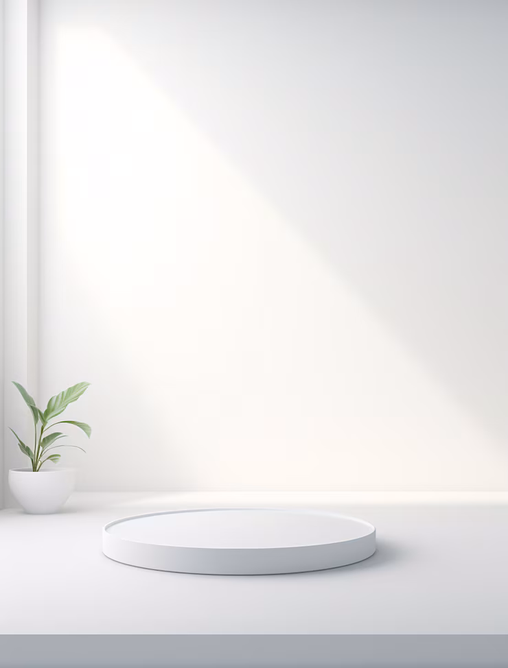 background with simple white walls plant