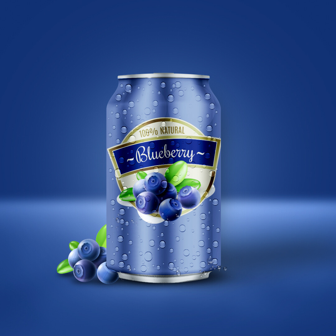 farhat zubair blueberry drink can mockup