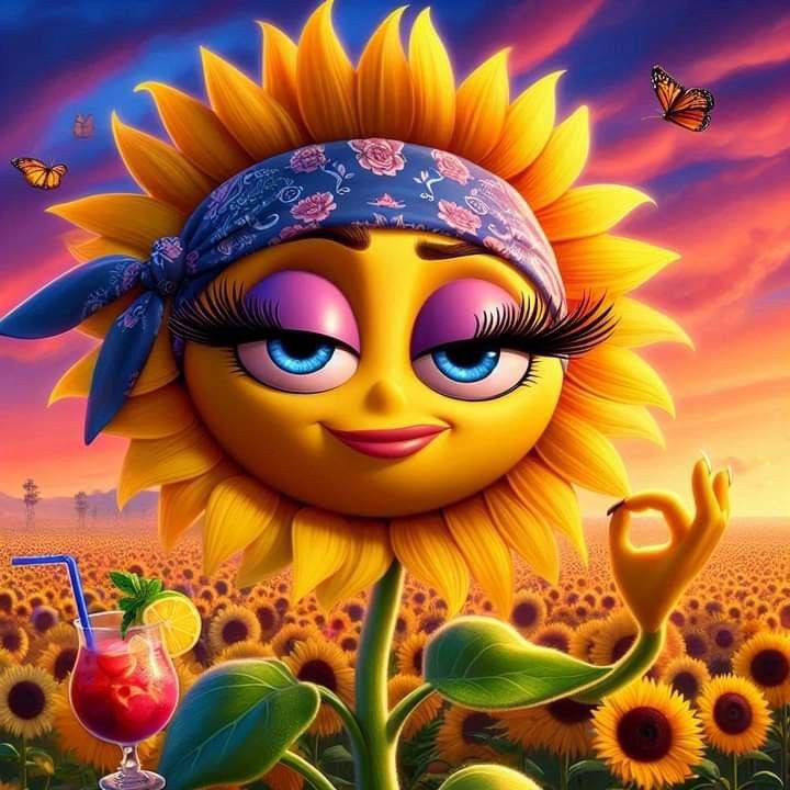 AI created sunflower face image
