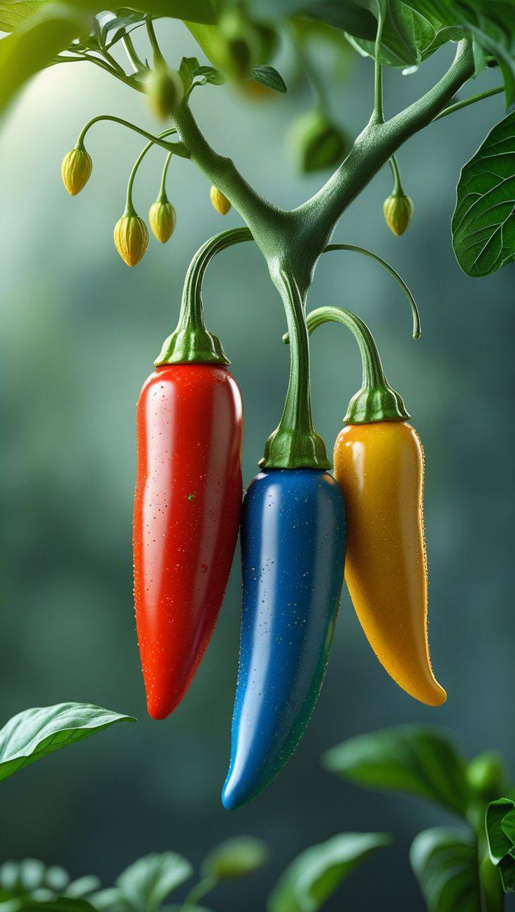 Red blue yellow mirchi